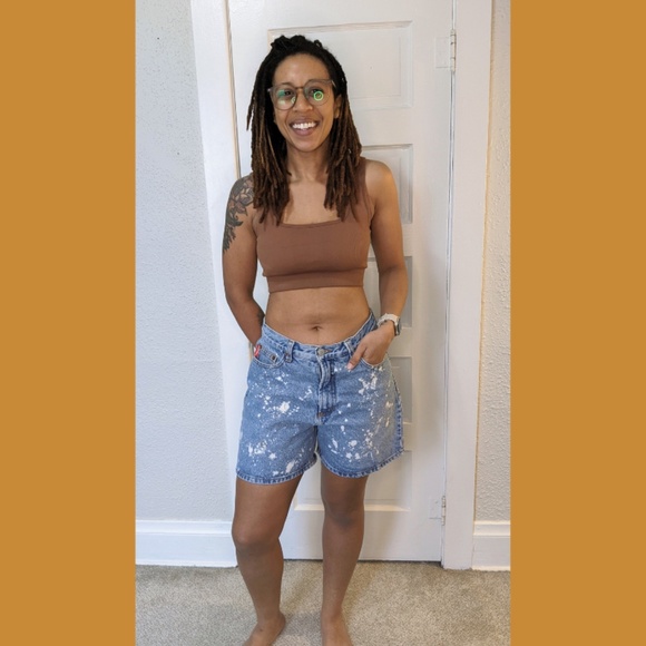 BONGO Paint Splatter Denim Shorts Women’s 12 Vintage 90s Y2K Distressed - Picture 9 of 11